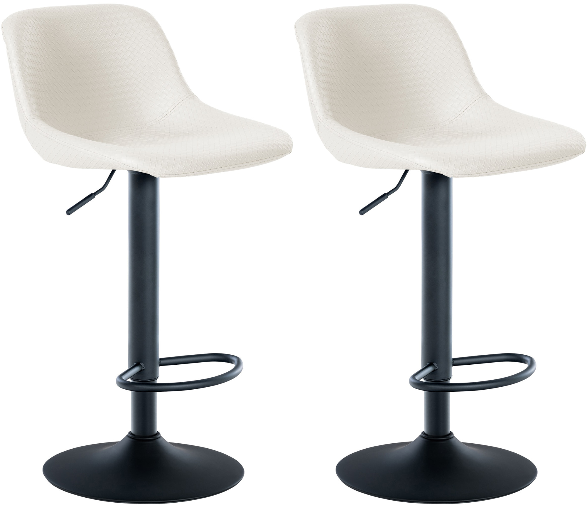 Lot De 2 Tabourets De Bar Loft Simili Cuir Crème