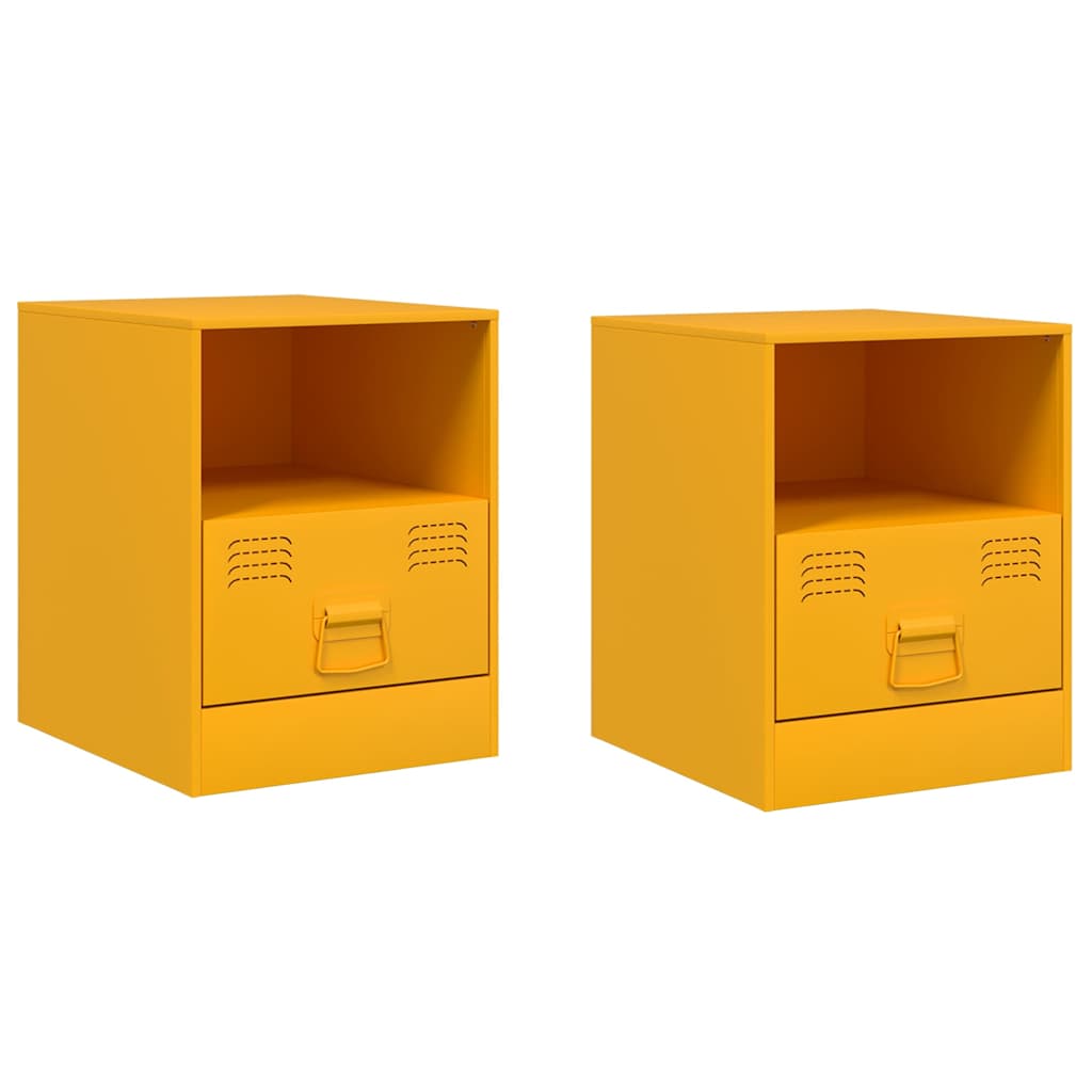 Lot De 2 Tables De Chevet Avec Tiroir Et Compartiment Ouvert 34,5 X 39 Dec035418