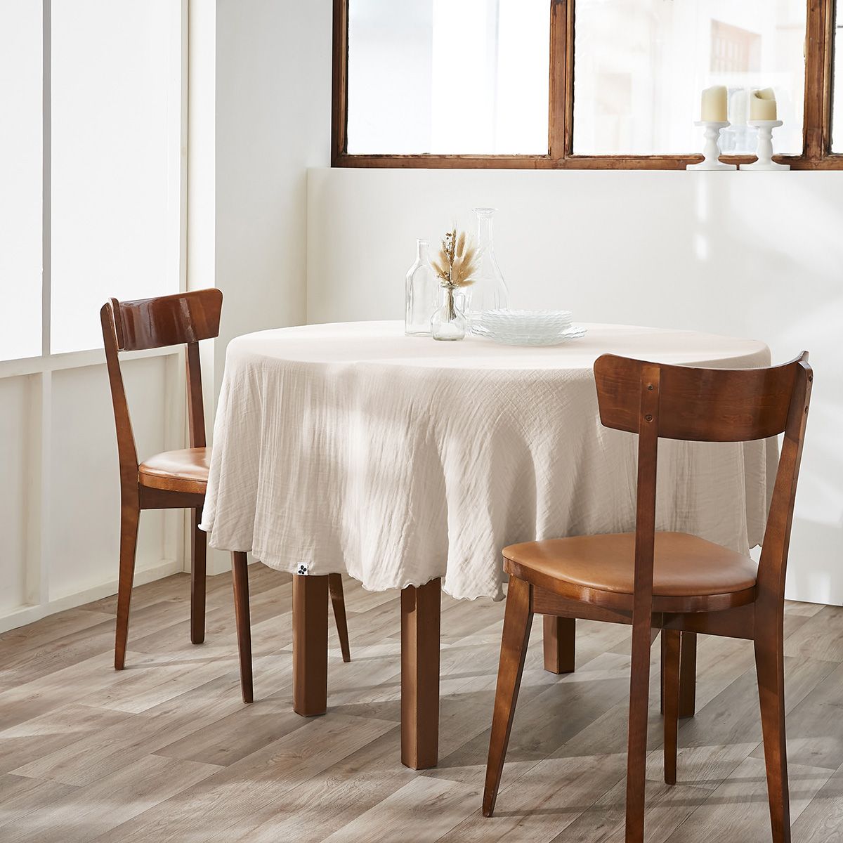 Ourea - Nappe Ronde Ø180cm Gaze De Coton Pampa