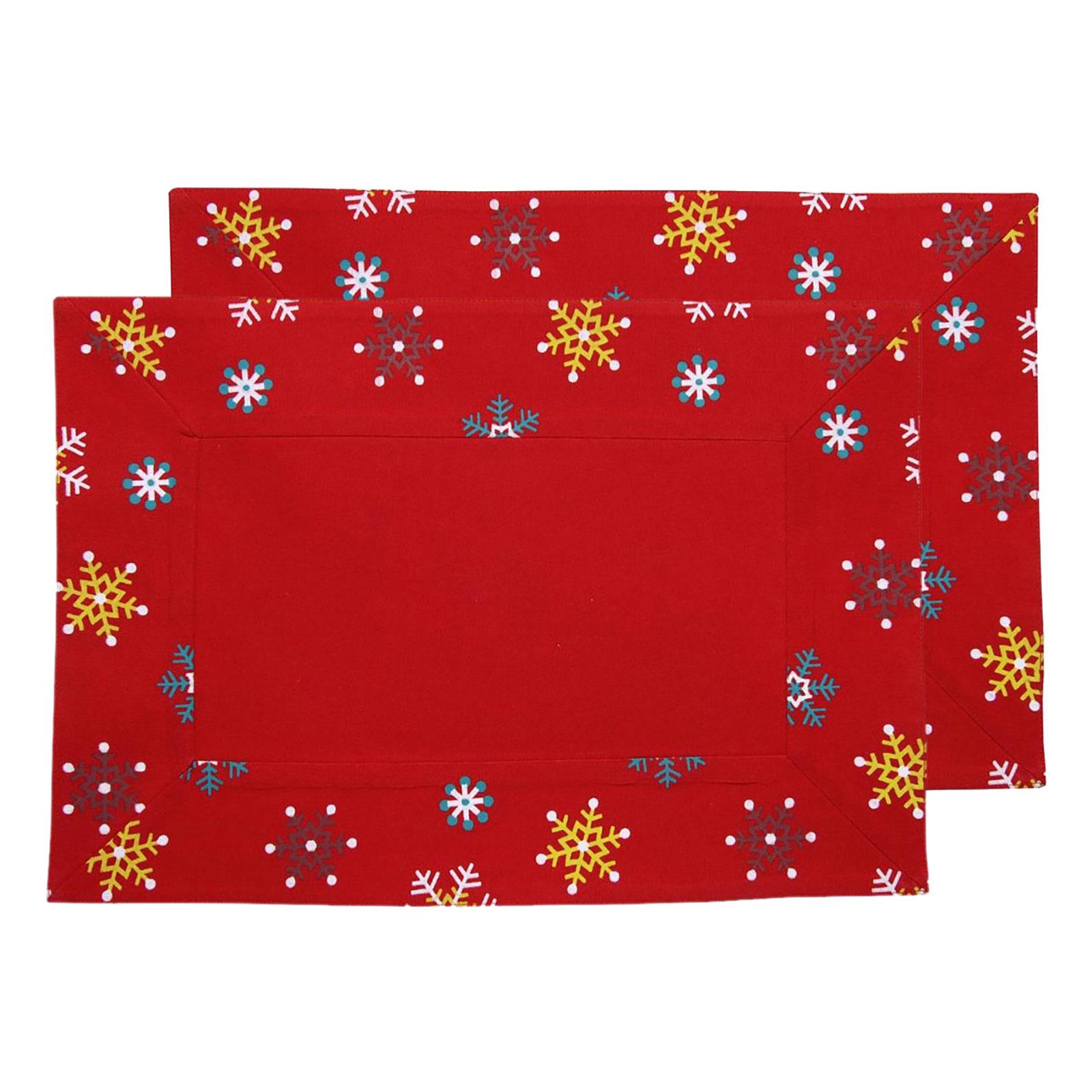 Set De Table Lot De 2 Flocons De Neige Rouge - Homescapes