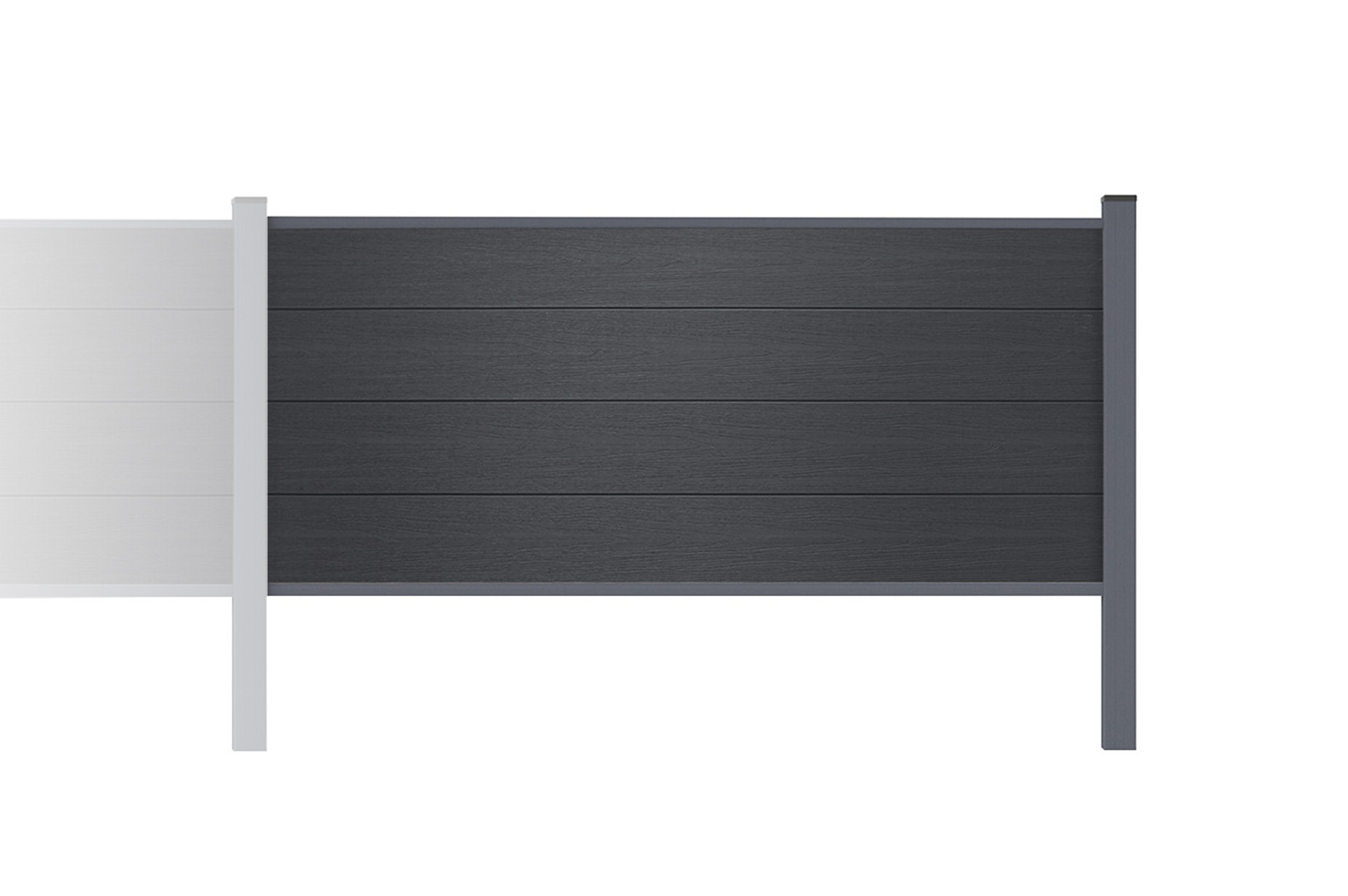 Kit Extension Clôture Bois Composite 2m Stockhorn H.90 Cm À Sceller Gris