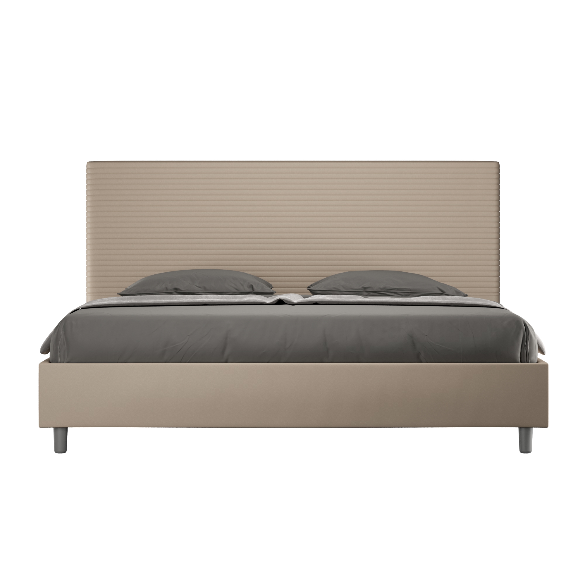 Lit Sans Sommier Rembourré 180x190 Similicuir Taupe Focus