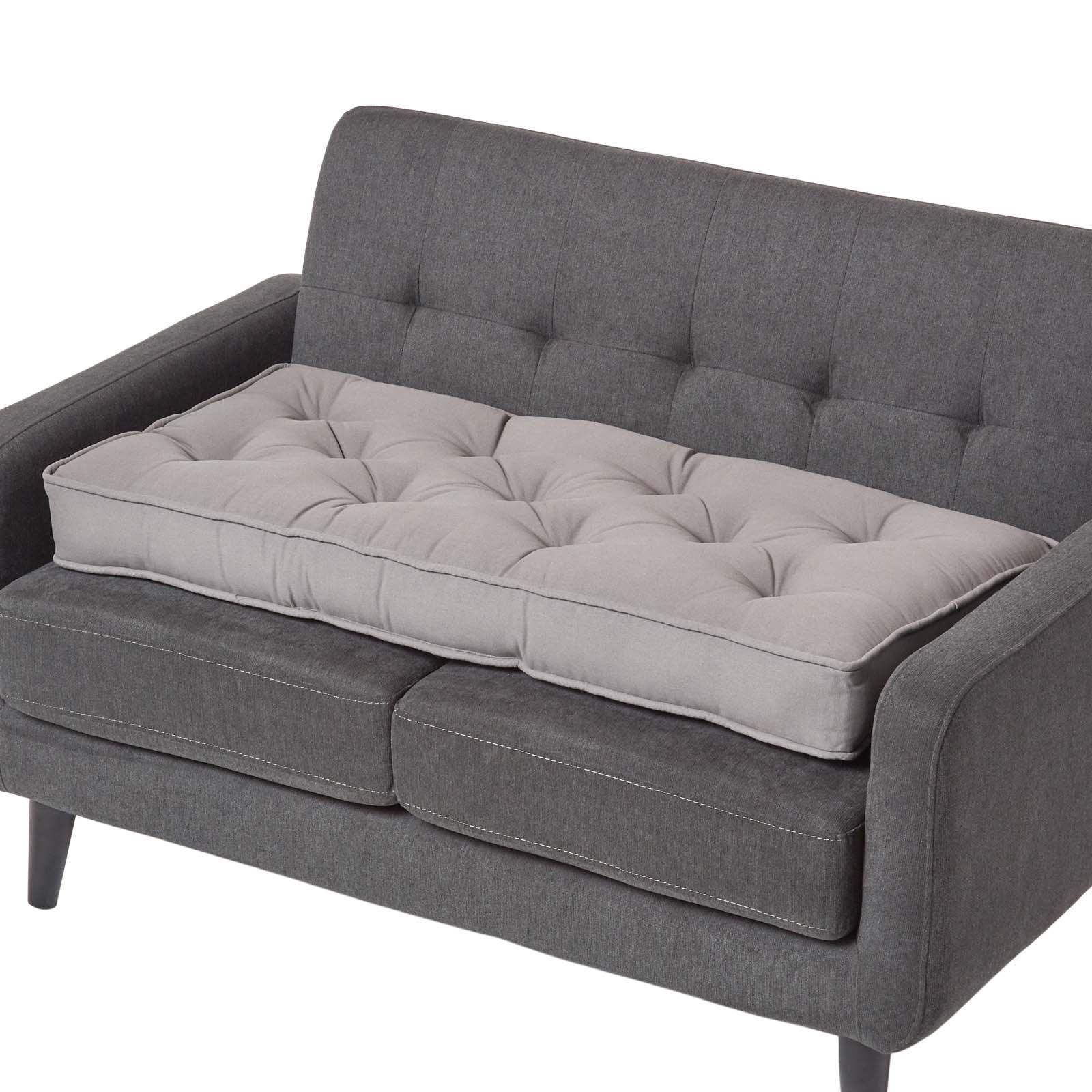 Coussin Rehausseur Pour Canapé En Coton, Gris Fonce - Homescapes