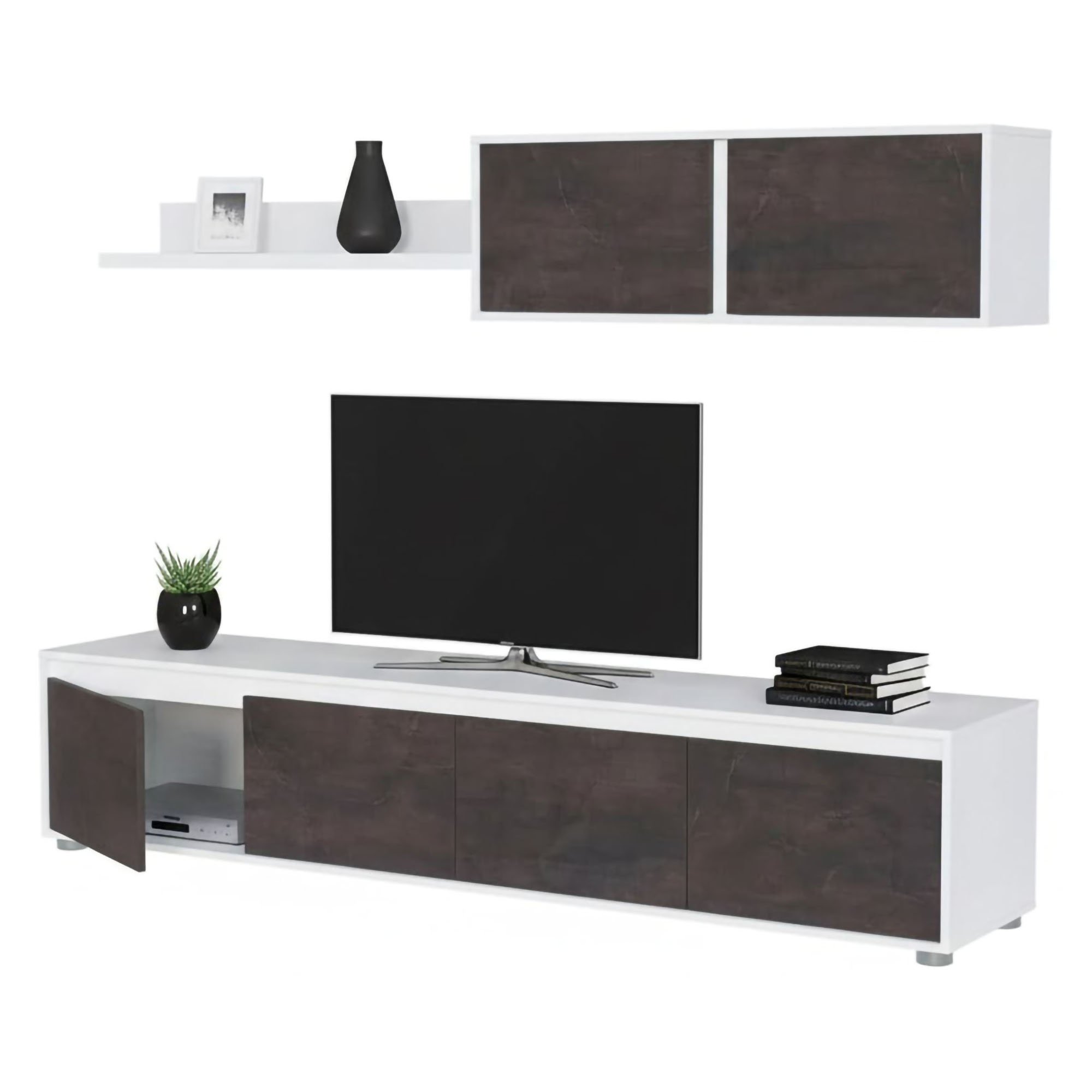 Ensemble Mural Effet Bois Blanc, Oxide 200x41 Cm