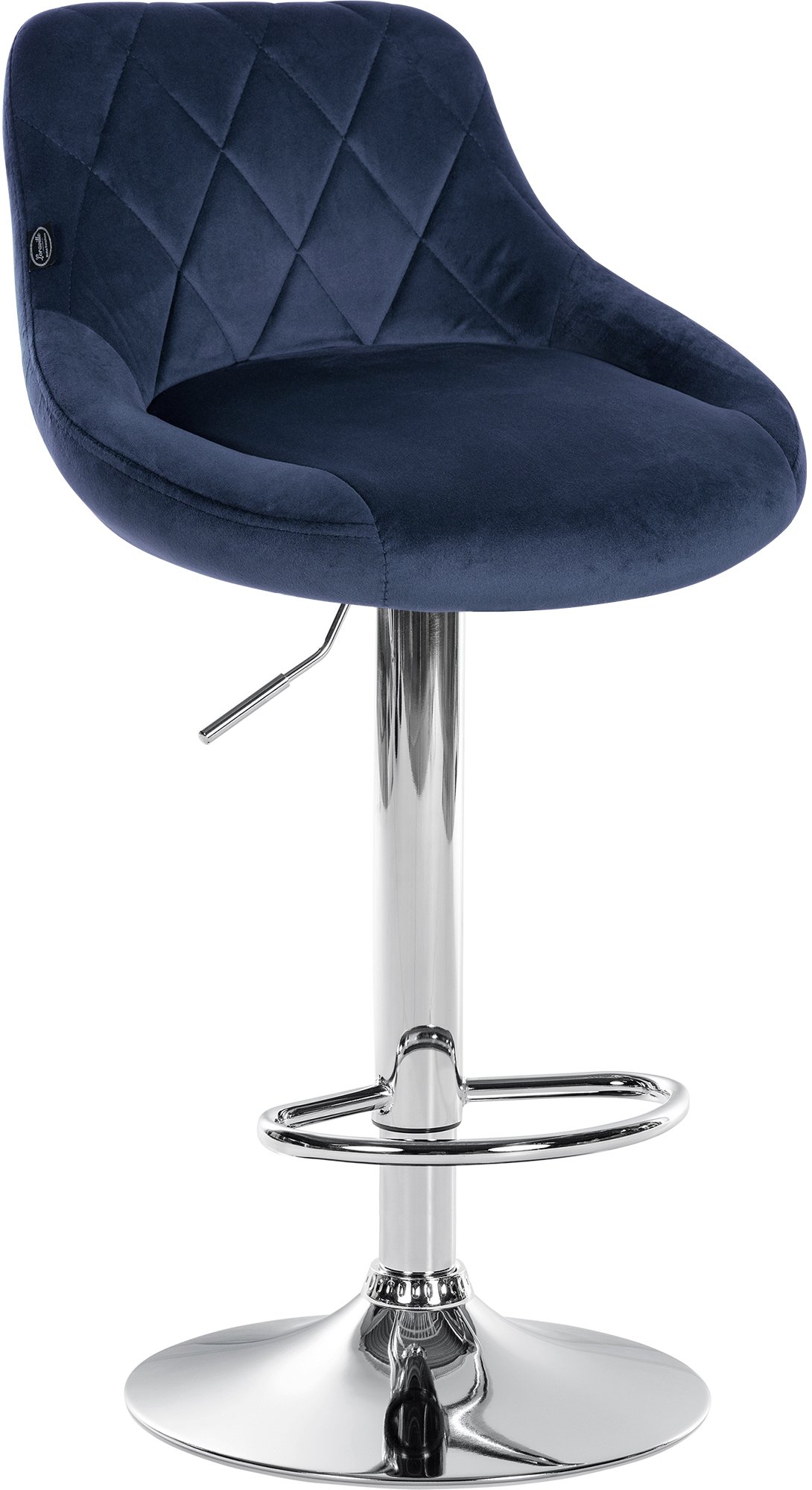 Tabouret De Bar Lazio Velours Chrome Bleu