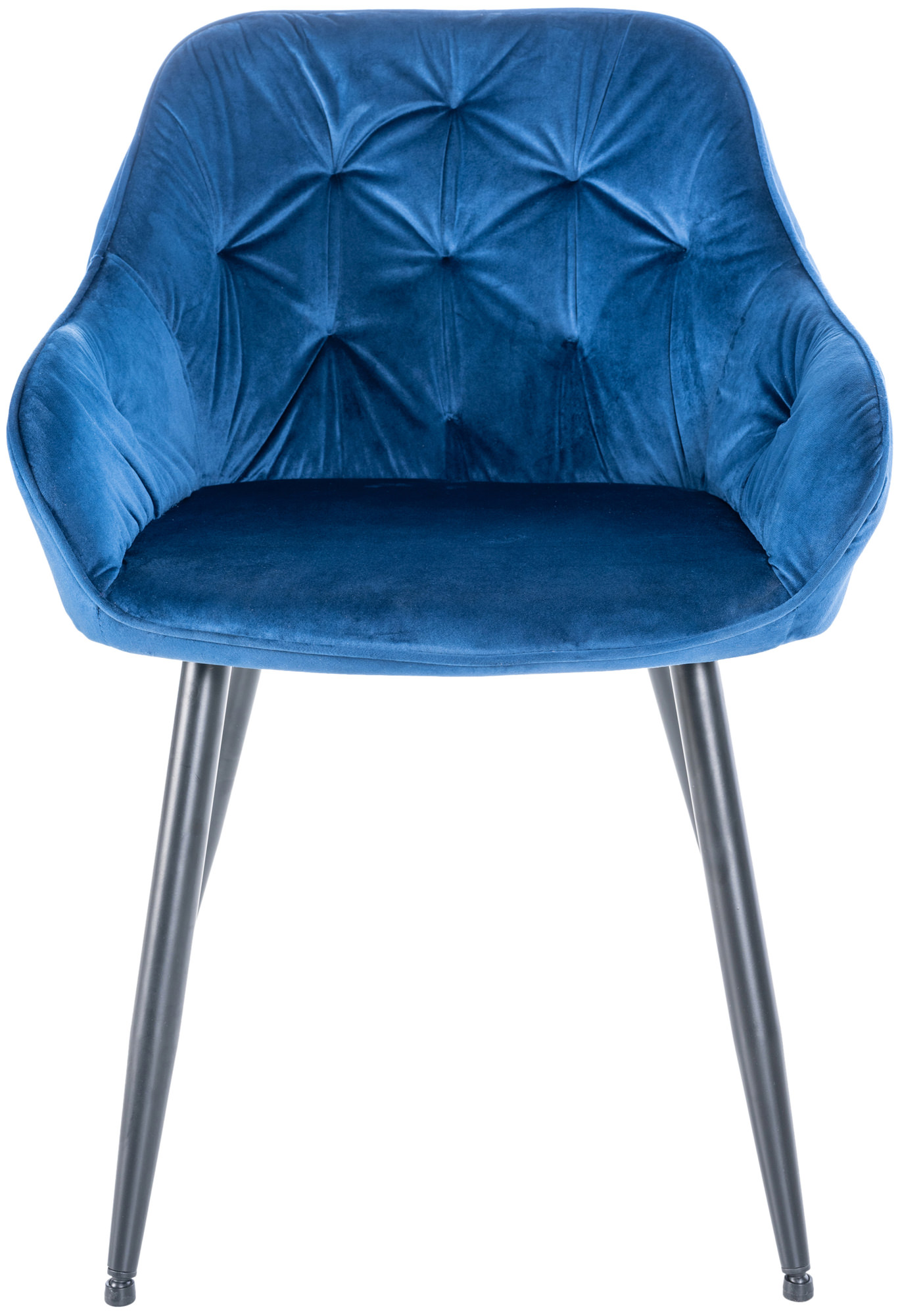 Chaise Visiteur En Velours Cassis Bleu