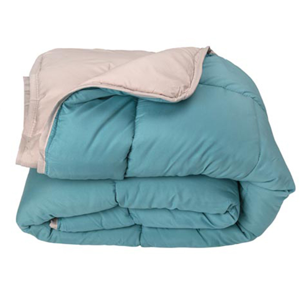 Couette Chaude Microfibre Bicolore 400 Gr/m2 Bleu Ciel 140x200 Cm