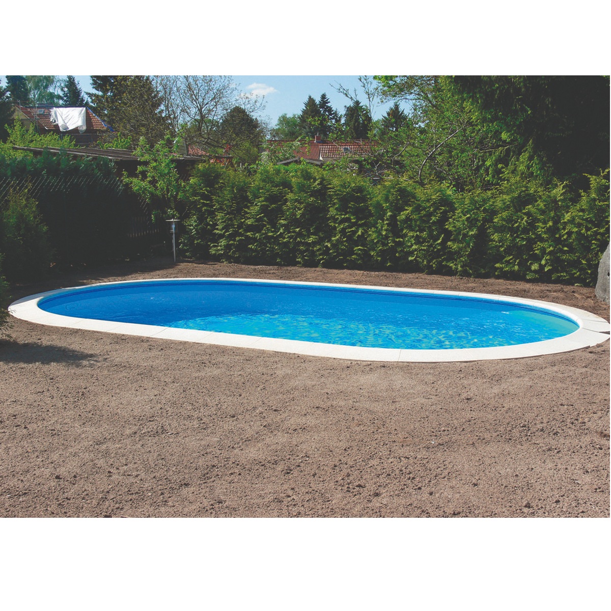 Piscine Acier Enterrée Ovale En Kit 7mx3.5mx1.5m Edg Wm248