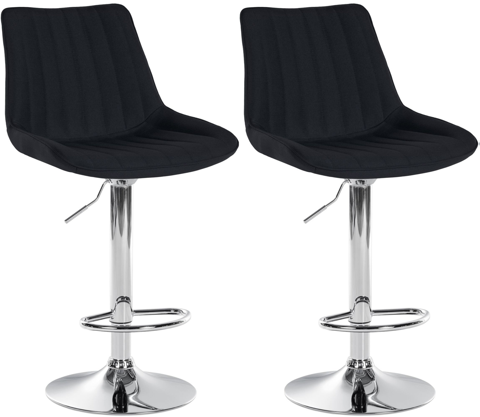 Lot De 2 Tabourets De Bar Toni Tissu Chrome Noir