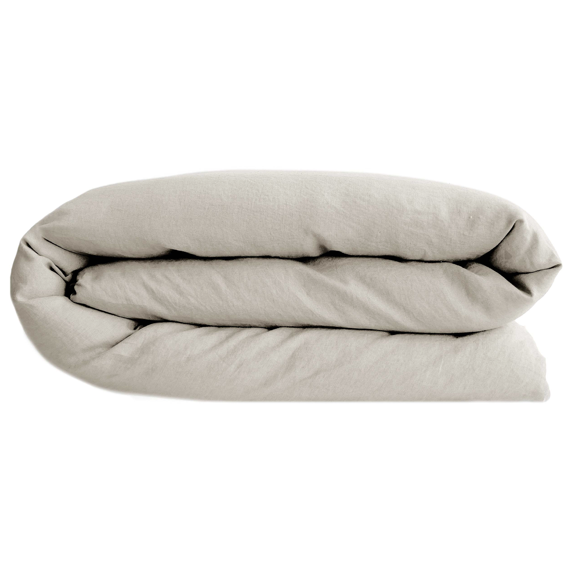 Housse De Couette Palace Pur Coton Lavé 200x200 Cm Uni Beige Nacre