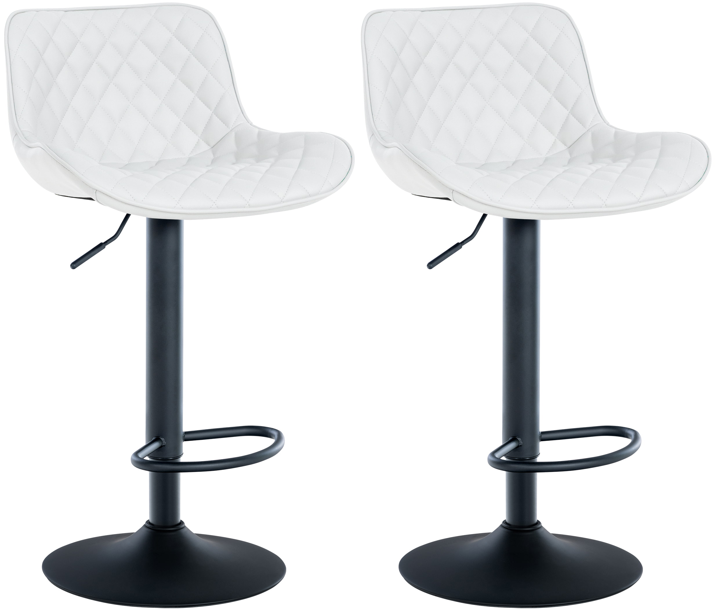 Lot De 2 Tabourets De Bar Minosa Simili Cuir Blanc