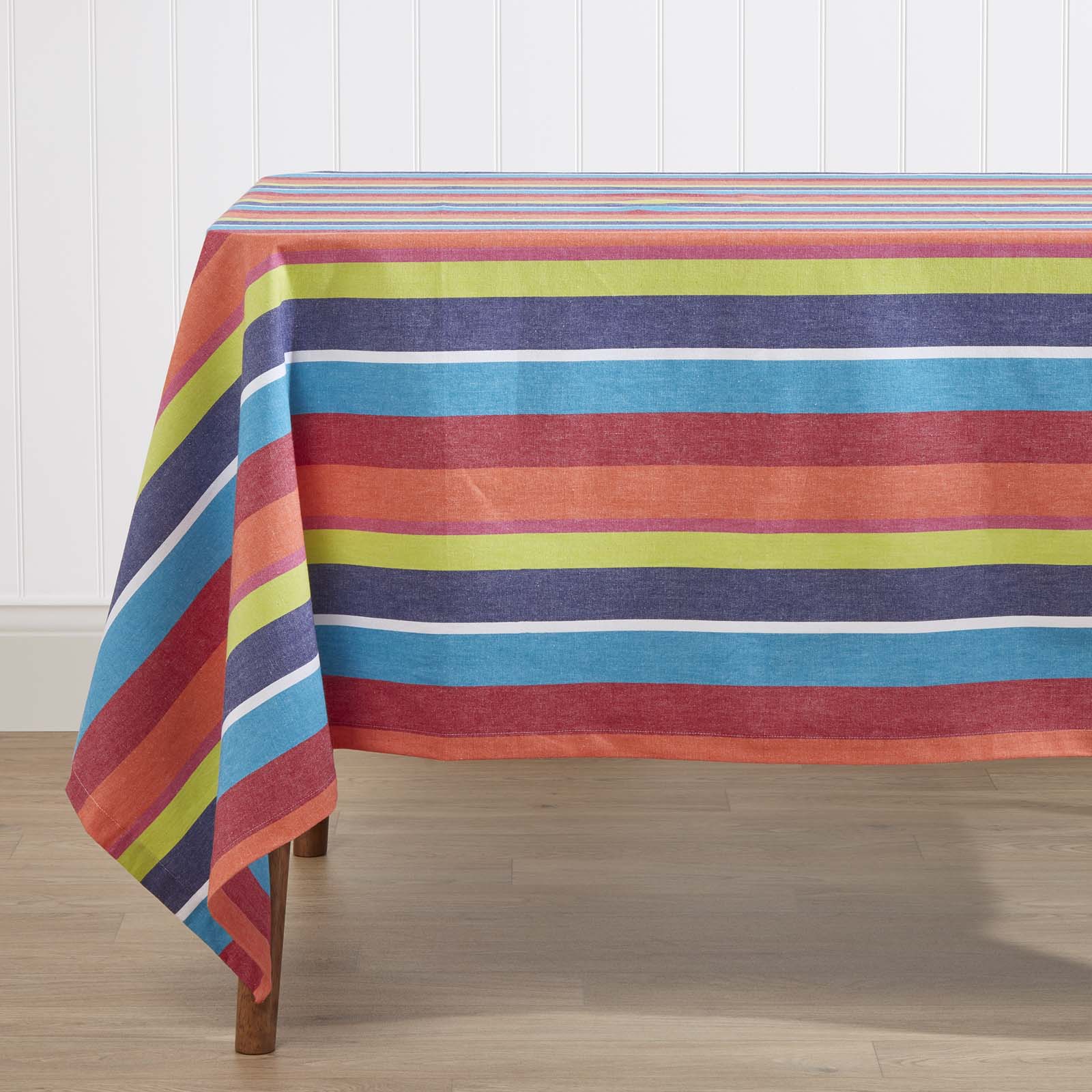 Nappe De Table En Coton À Rayures Multicolore 137x137cm - Homescapes