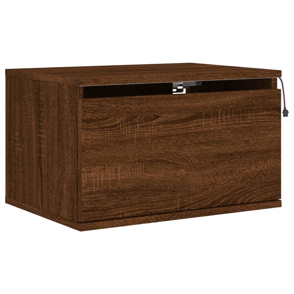 Table De Chevet Murale Avec Lumières Led Et Tiroir 50 X 36 X 30 Dec034185
