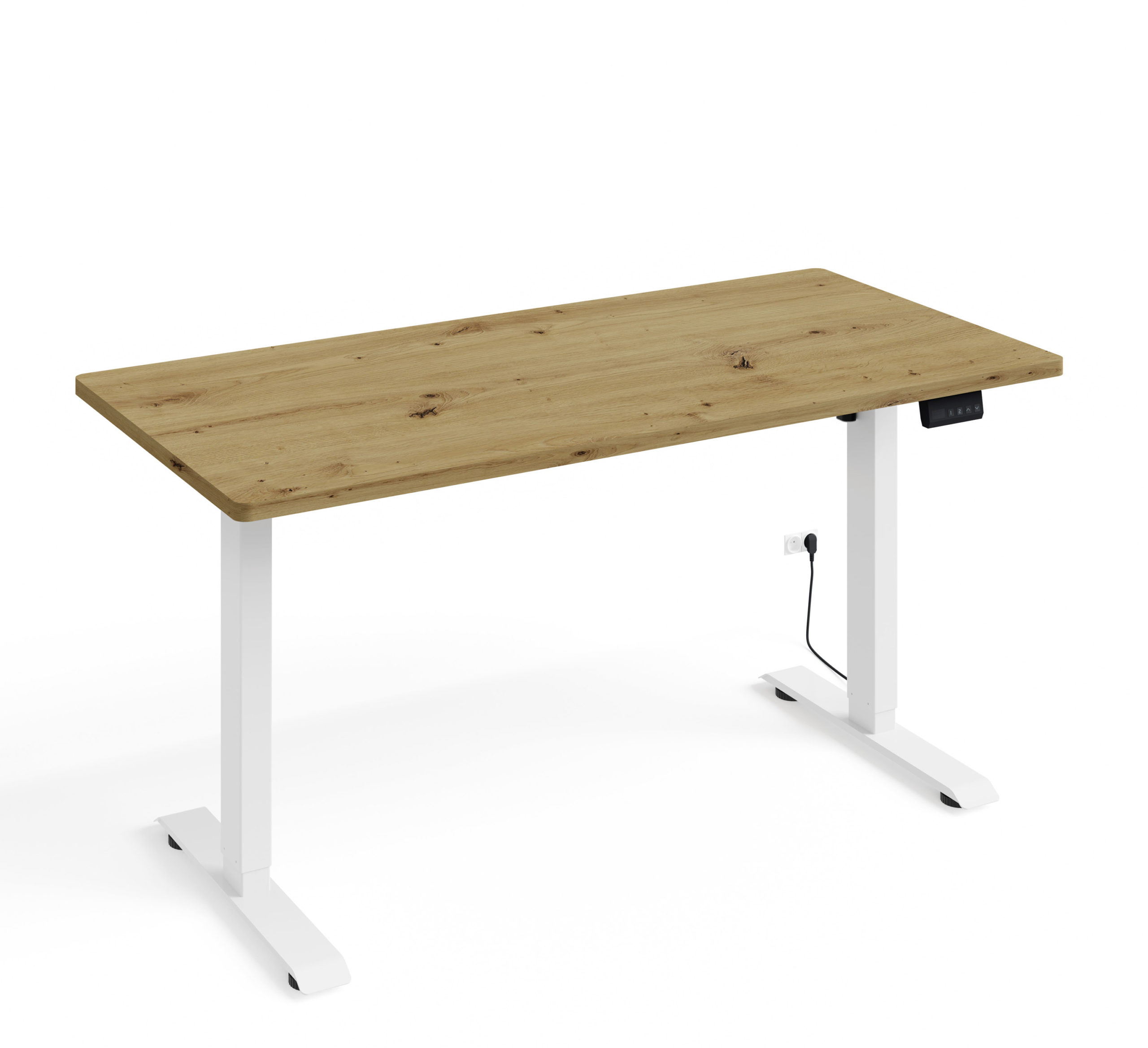Bureau Réglable En Hauteur Électrique 120x65 Noir/chêne Artisan