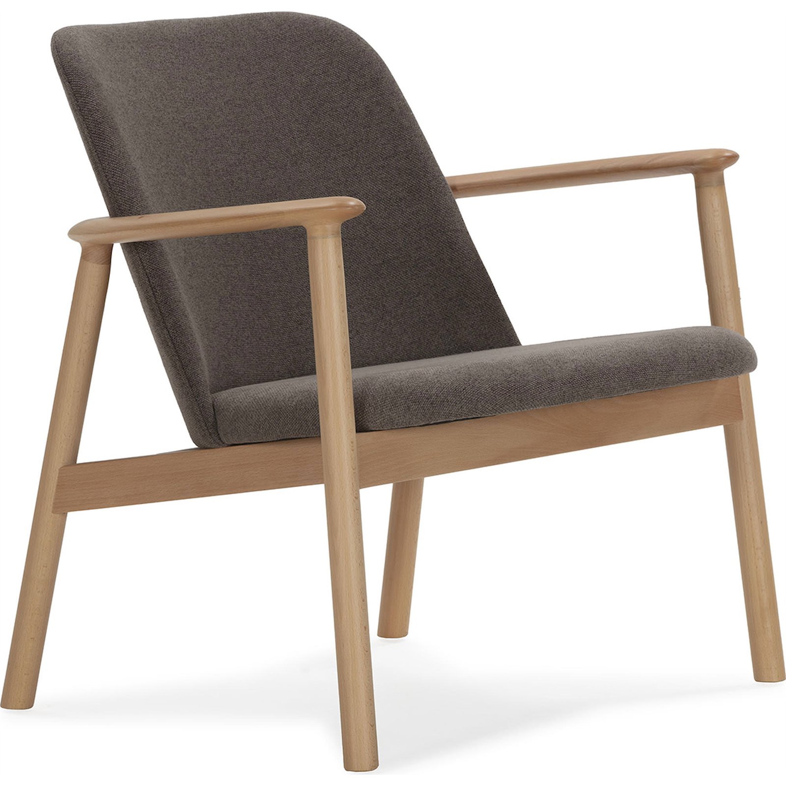 Fauteuil En Hêtre Et Tissu Gris Foncé - Naturel Et Gris Foncé
