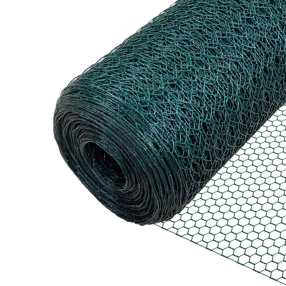 Vounot Grillage A Poule Avec Fils 13mm En Pvc Gaine Vert 1x50m