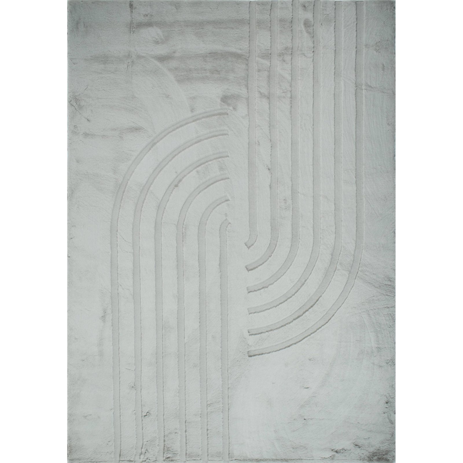 Tapis Gris Géométrique Doux Antidérapant Lavable - 120 X 160 Cm
