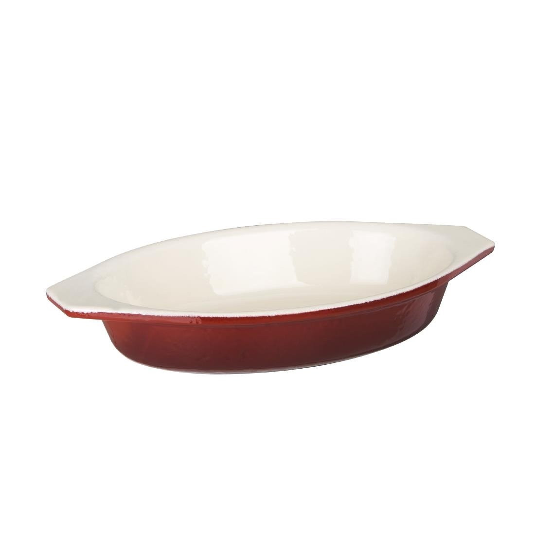 Plat À Gratin Ovale Rouge 650 Ml - Vogue