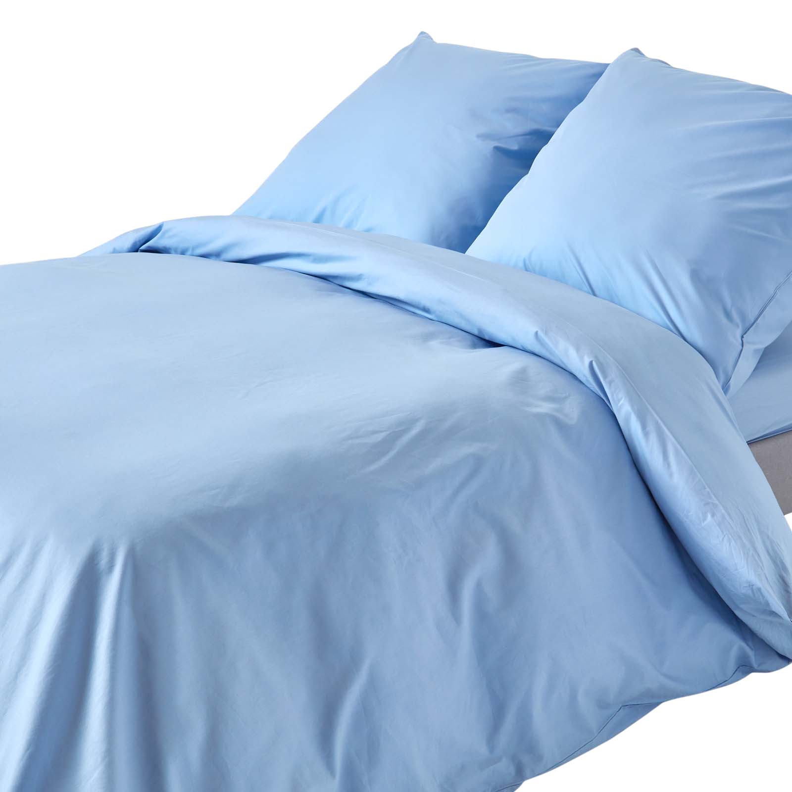 Parure De Lit 240x220cm - Coton Égyptien 200tc - Bleu - Homescapes