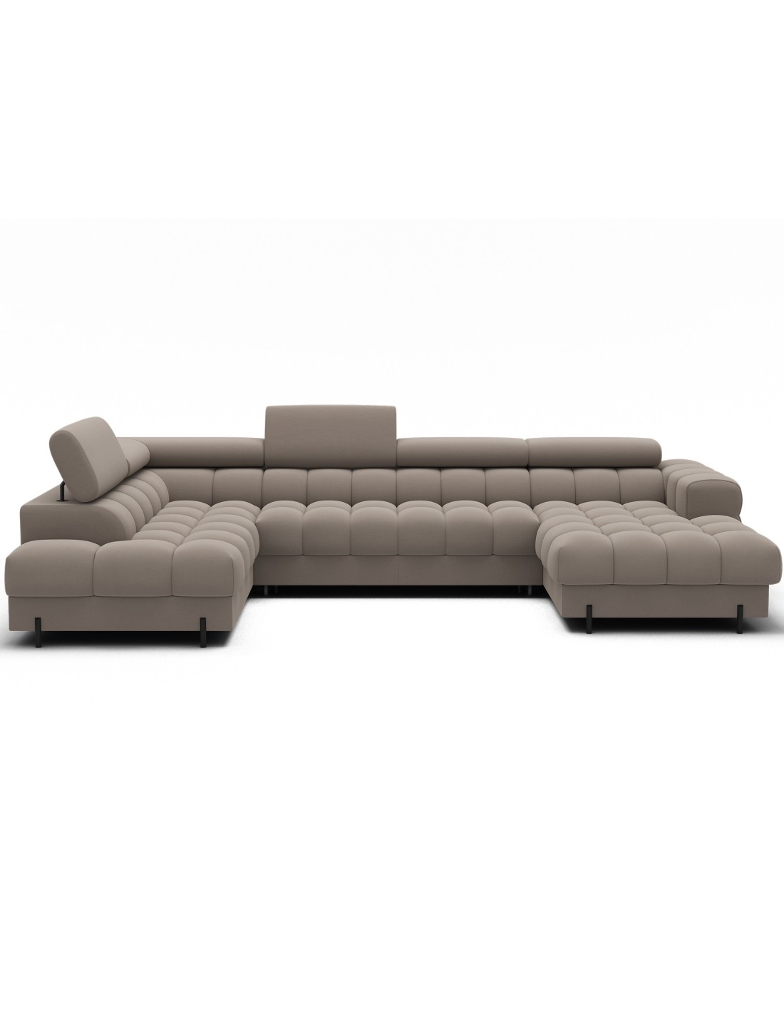 Canapé Panoramique Convertible Beige Angle Gauche Feraria 358x93x202cm