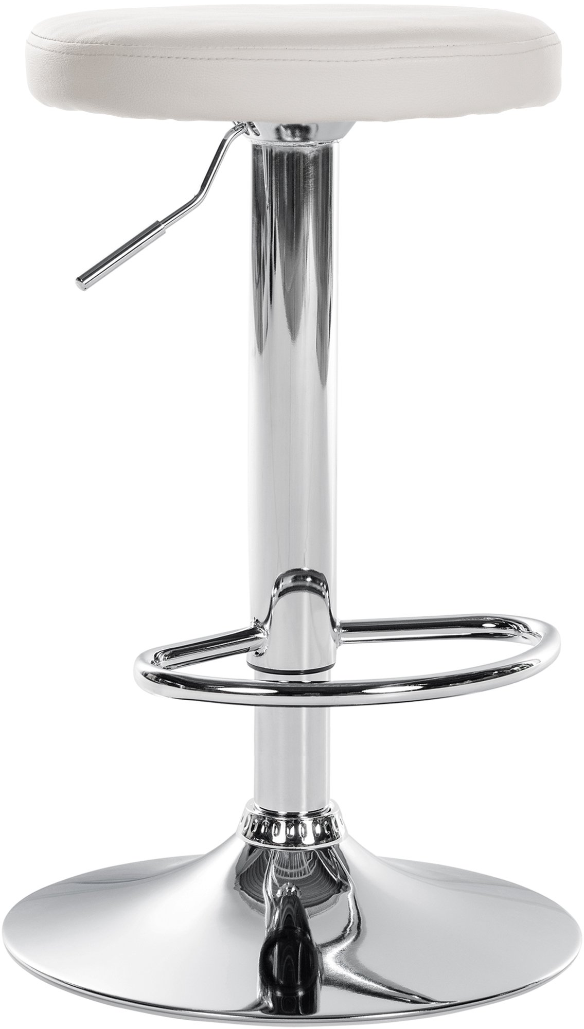 Tabouret De Bar Ponte Simili Cuir Chromé Blanc