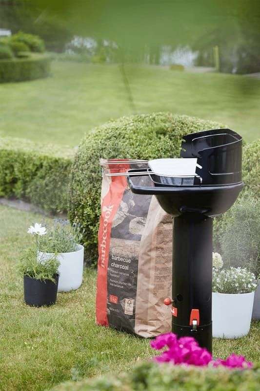 Barbecue Charbon Horizontal Barbecook Acier Noir 56 X 34 Cm Pied Inclus