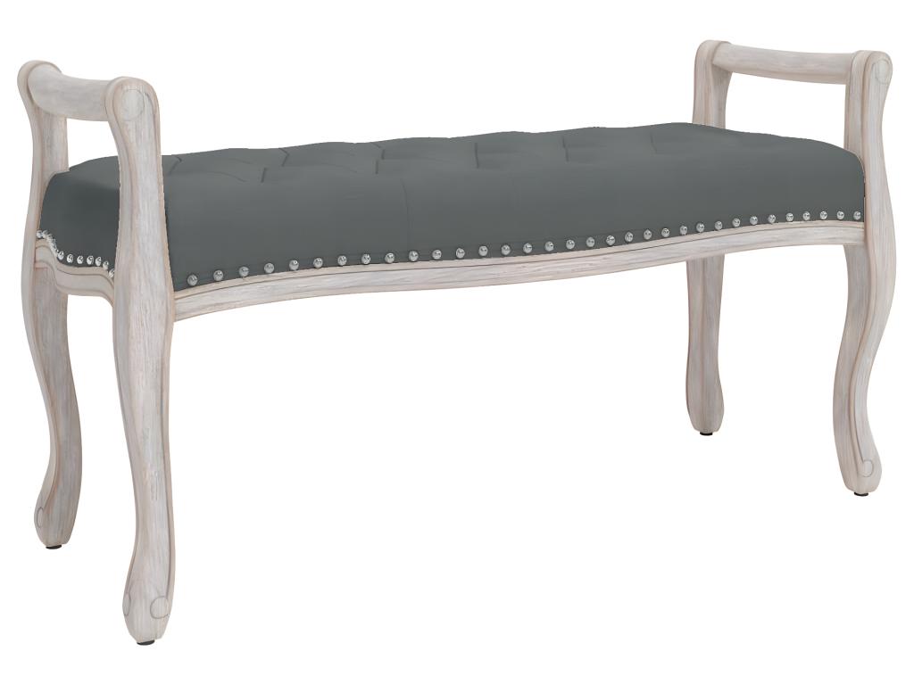 Banc Banquette 110 X 45 X 60 Cm Tissu Gris Foncé 02_0010658