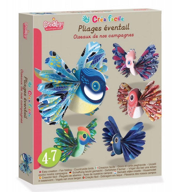 Kit Pliage Éventail Crealign Oiseaux De Nos Campagnes Multicolor Autre(s) Matière(s)