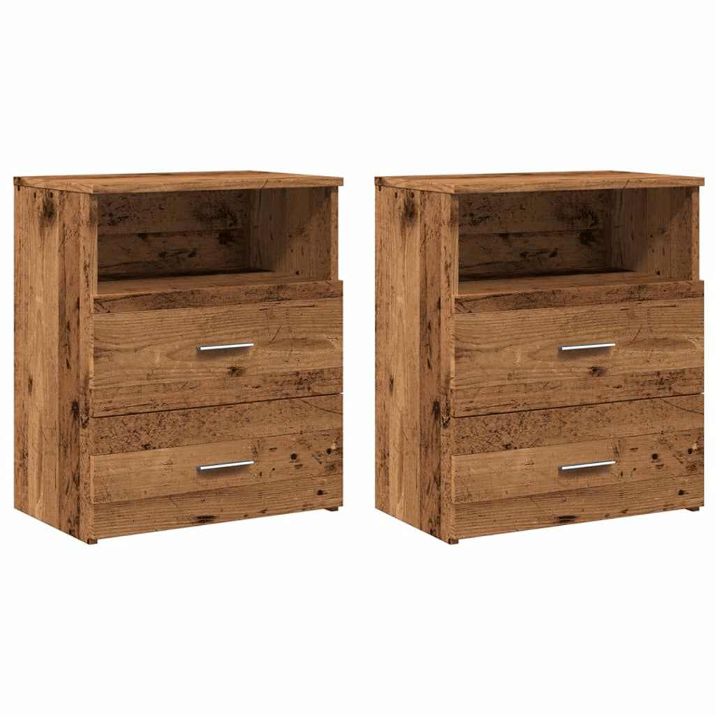 Lot De 2 Tables De Chevet Avec Tiroirs 50 X 32 X 60 Cm Dec035779