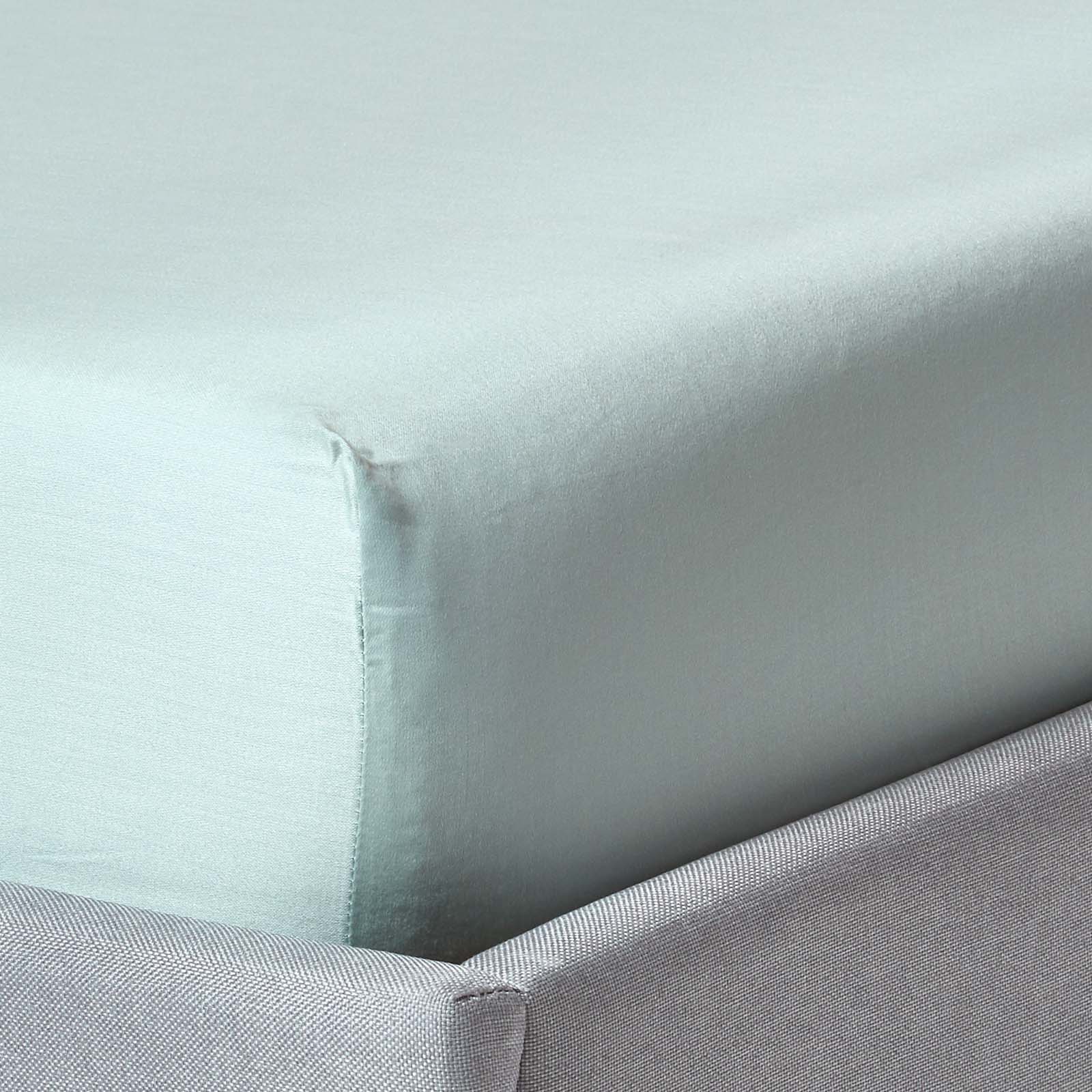 Drap-housse Bio 46cm 90x190cm Bleu Canard Coton Égyptien Homescapes