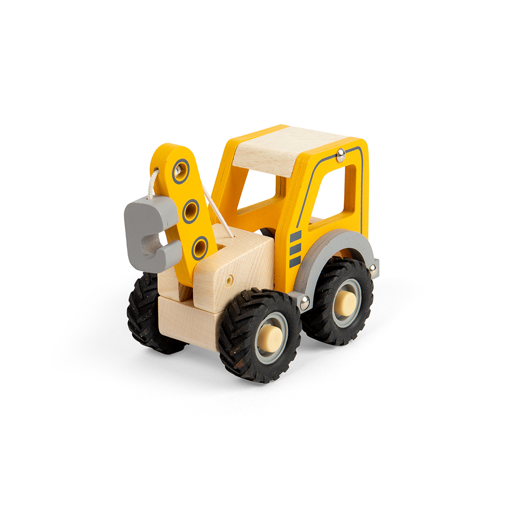 Bigjigs Toys, Mini Camion-grue En Bois, Adapté Aux ges Dès 12 Mois