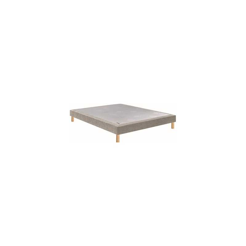 Sommier Tapissier Epeda Grege 100x190 Confort Ferme Caisse Et Lattes Sapin Épicéa 15 Cm