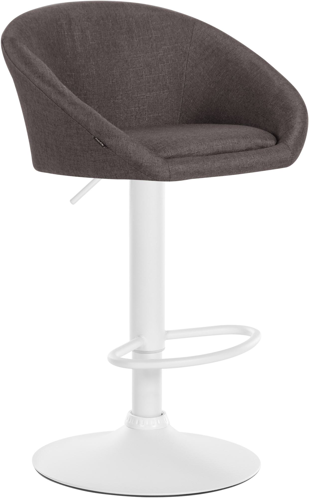Tabouret De Bar Davie Tissu Blanc Gris Foncé