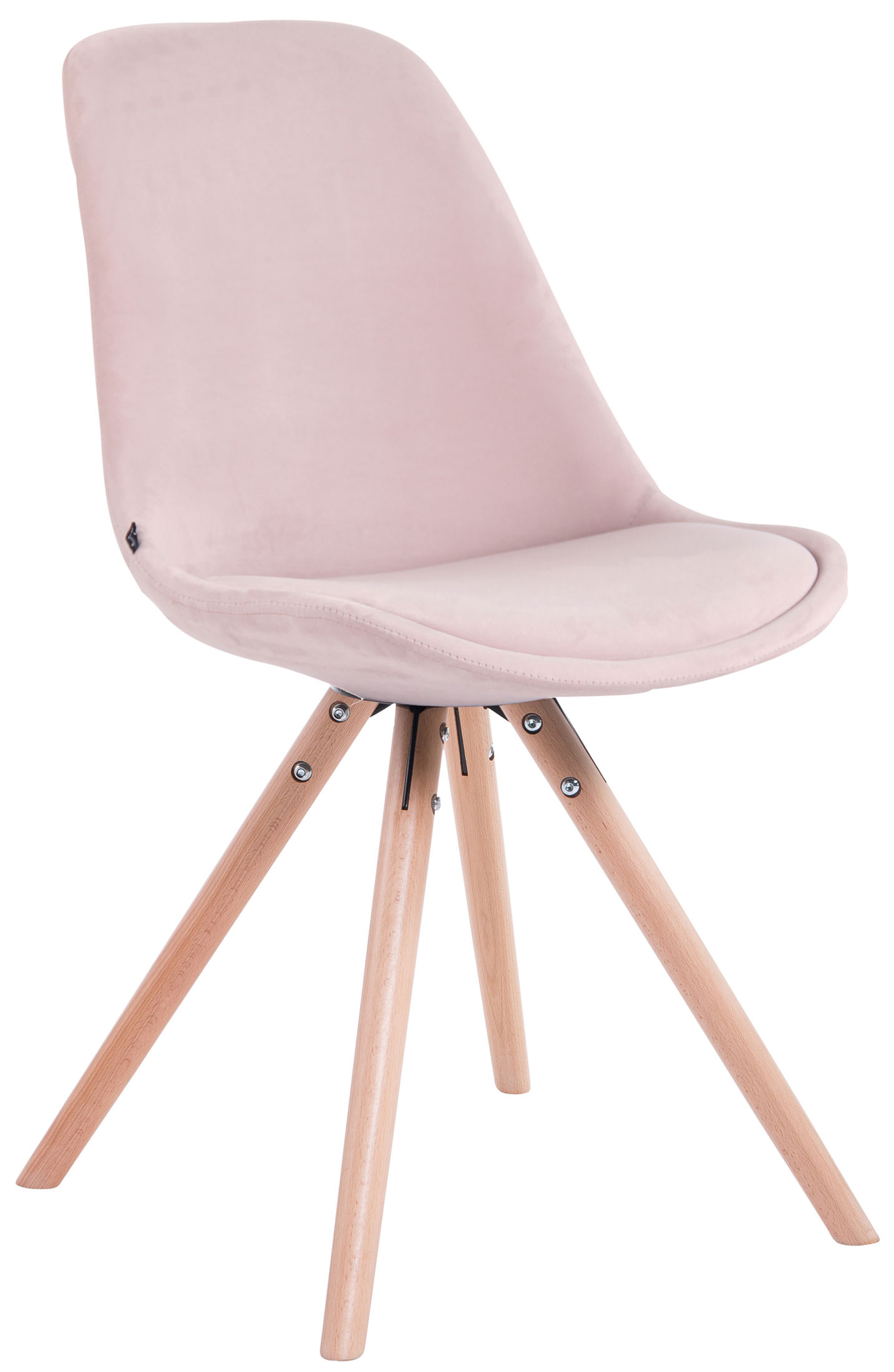 Lot De 4 Chaises Toulouse Velours Rondes Naturel Rose