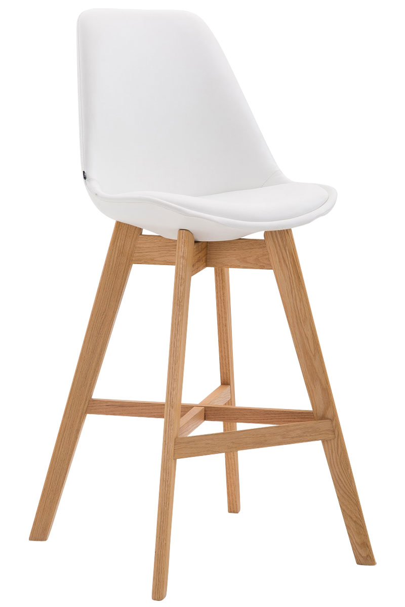 Tabouret De Bar Cannes Simili Cuir Natura Blanc