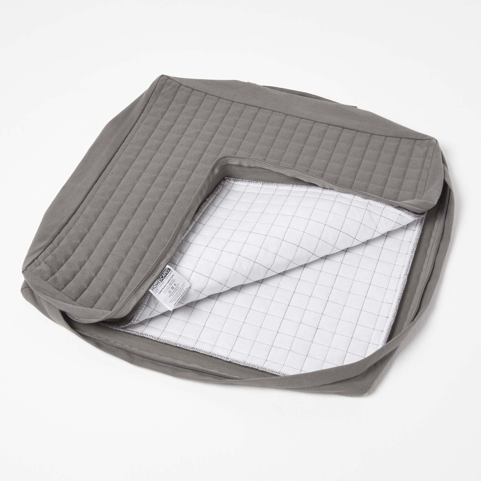 Housse De Coussin En Coton Pour Coussin D'assise Gris Foncé - Homescapes