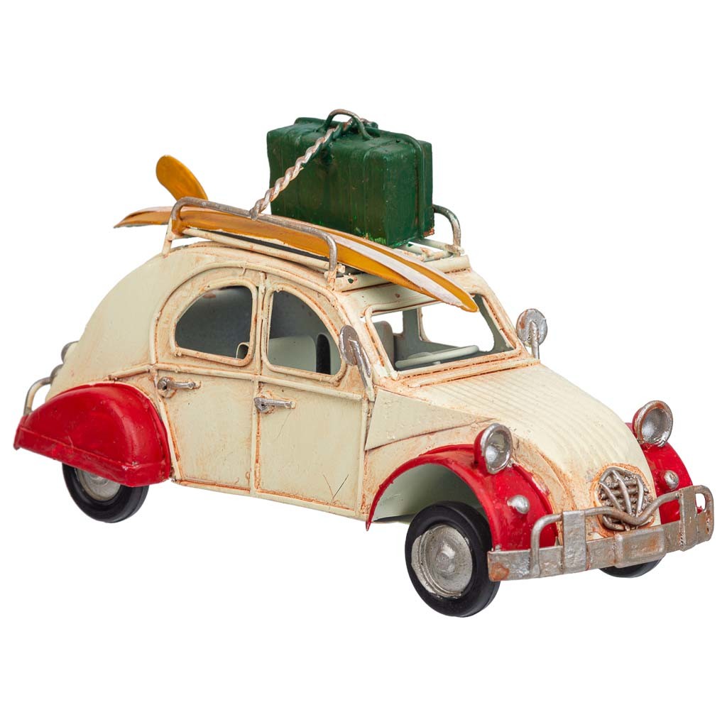 Voiture En Métal Marron 16.5x7.5x9.5h