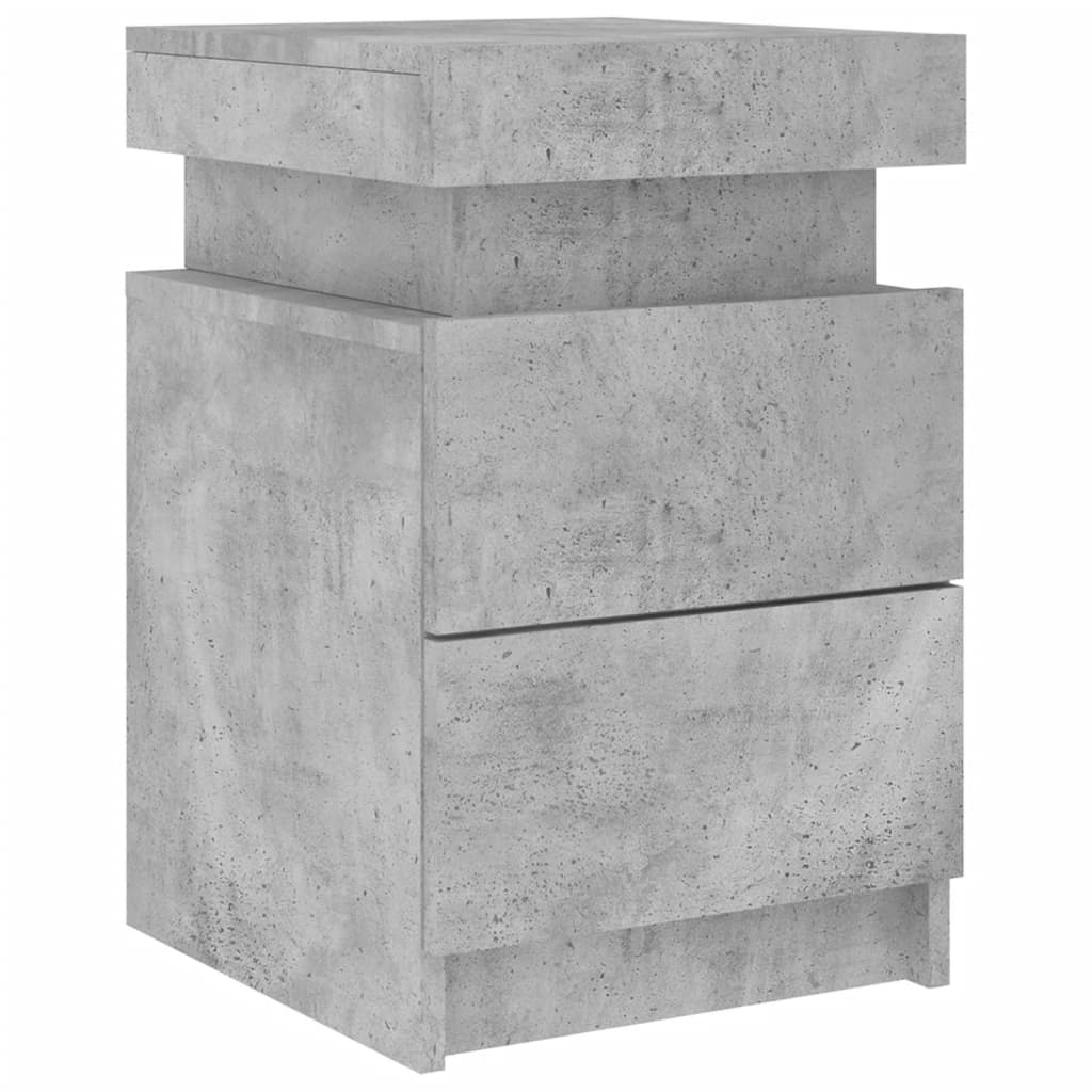 Table De Chevet Avec Lumières Led Avec Tiroirs 35 X 39 X 55 Cm Dec033189