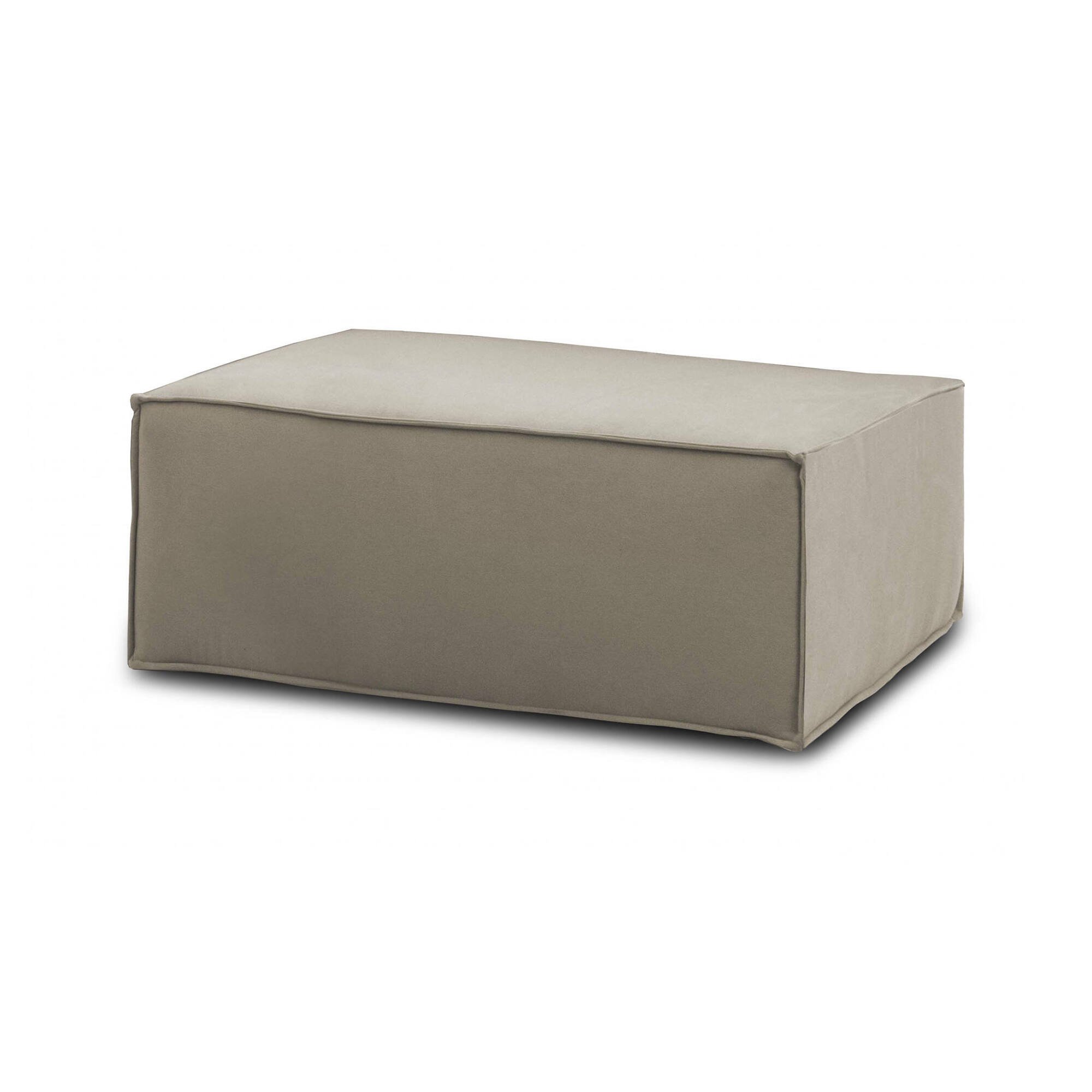 Pouf,en Tissu,gris Tourterelle,100x70h43 Cm
