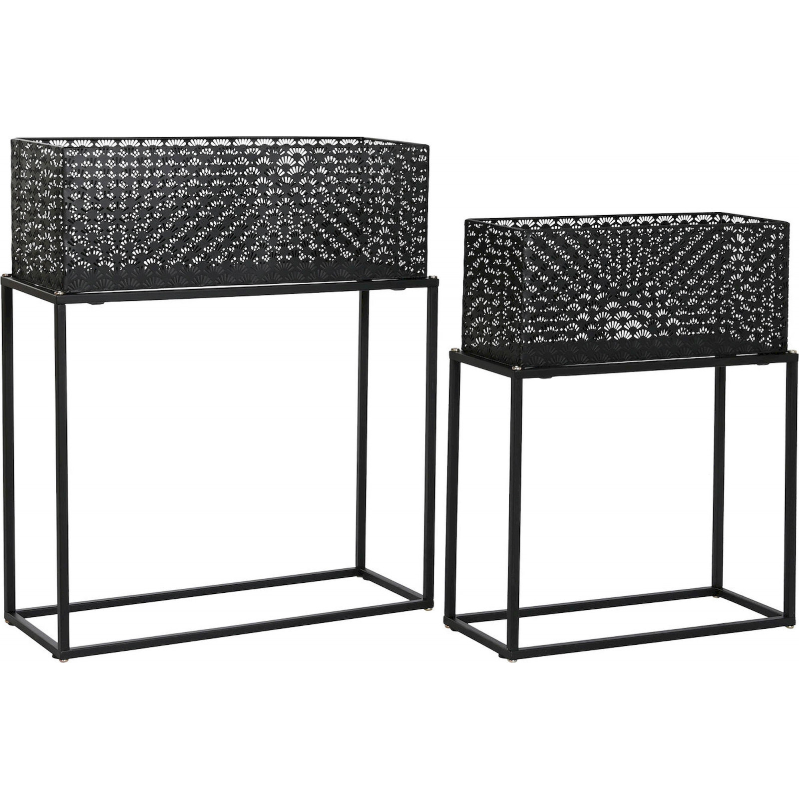 Cache-pot Design Noir En Métal Pour Intérieur Chic - Noir Élégant Et Contemporain