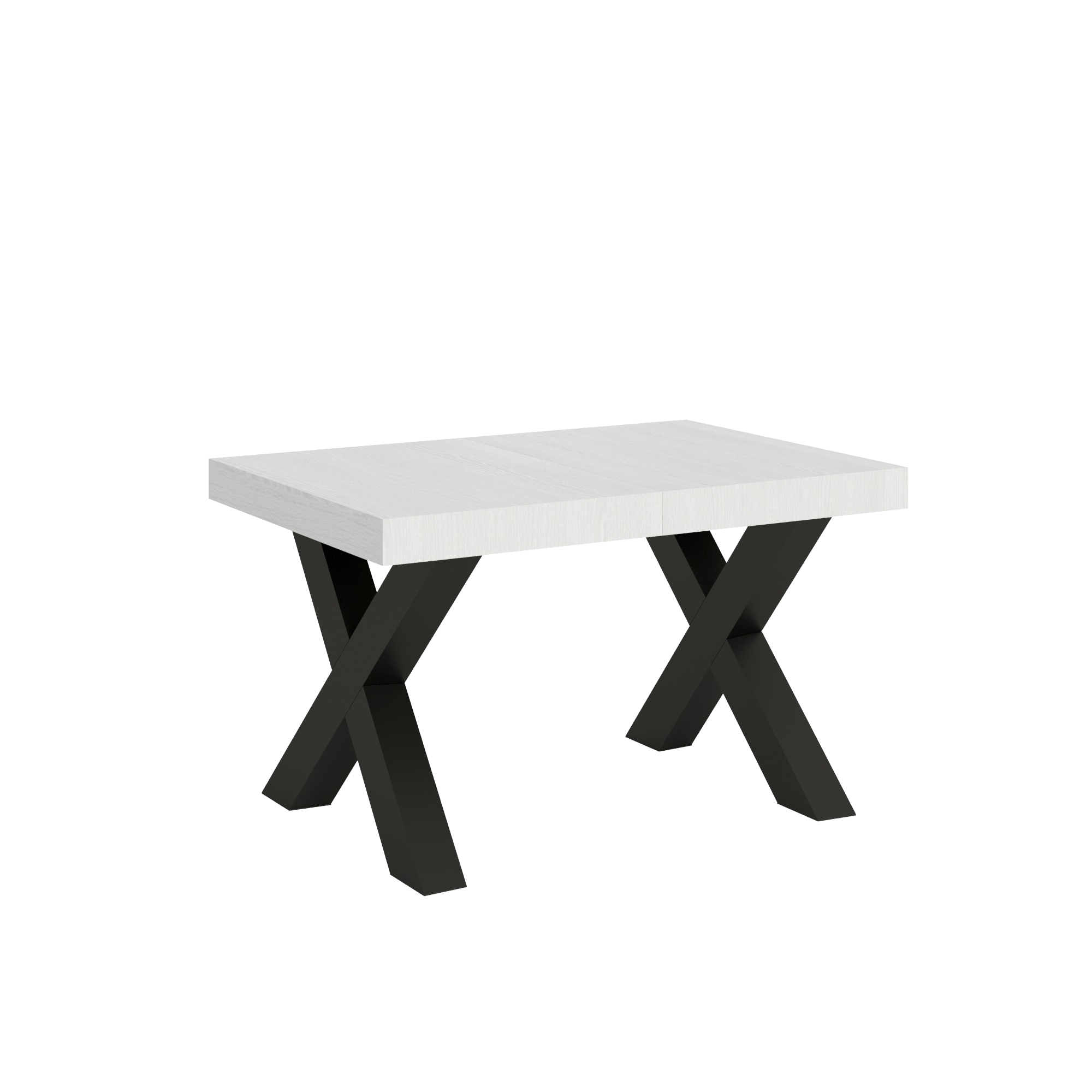 Table Extensible 140/244x90 Cm Traffic Frêne Blanc Pieds Anthracite