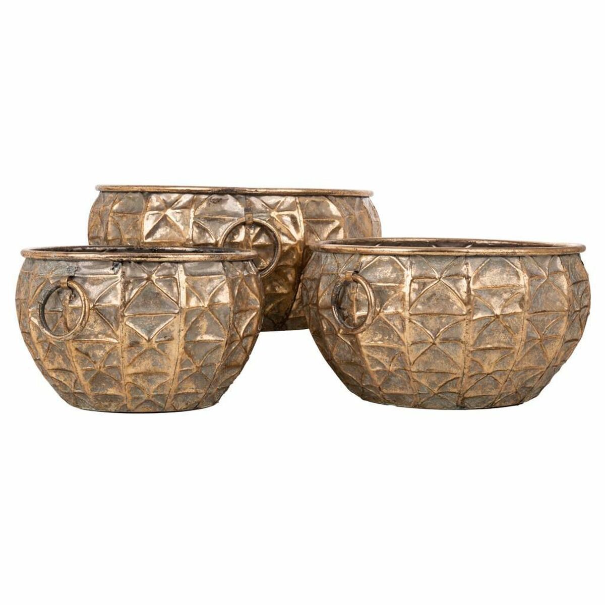 Set De Pots De Fleurs Alexandra House Living Doré Fer 37 X 18 X 38 Cm 3 Pièces