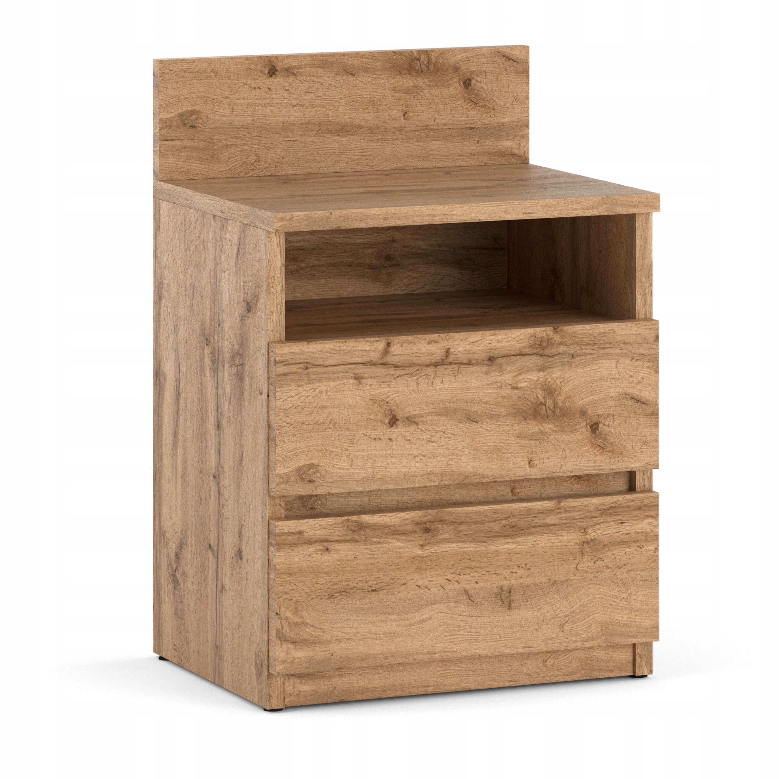 Table De Chevet Wotan 40 cm 2 Tiroirs 1 Étagère - Meuble De Chambre