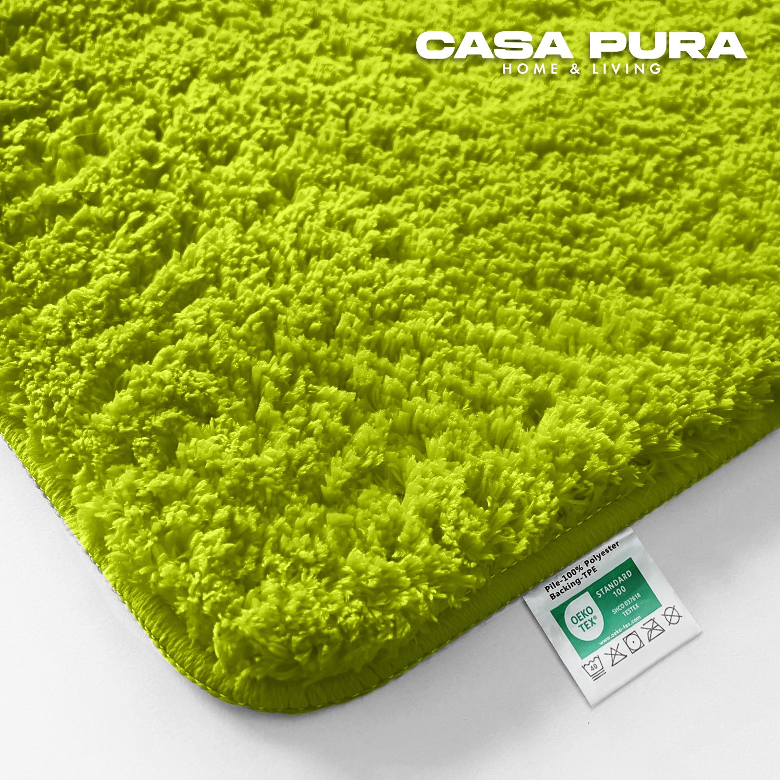 Tapis De Bain Sky Uni Vert Pomme 70 X 120 Cm