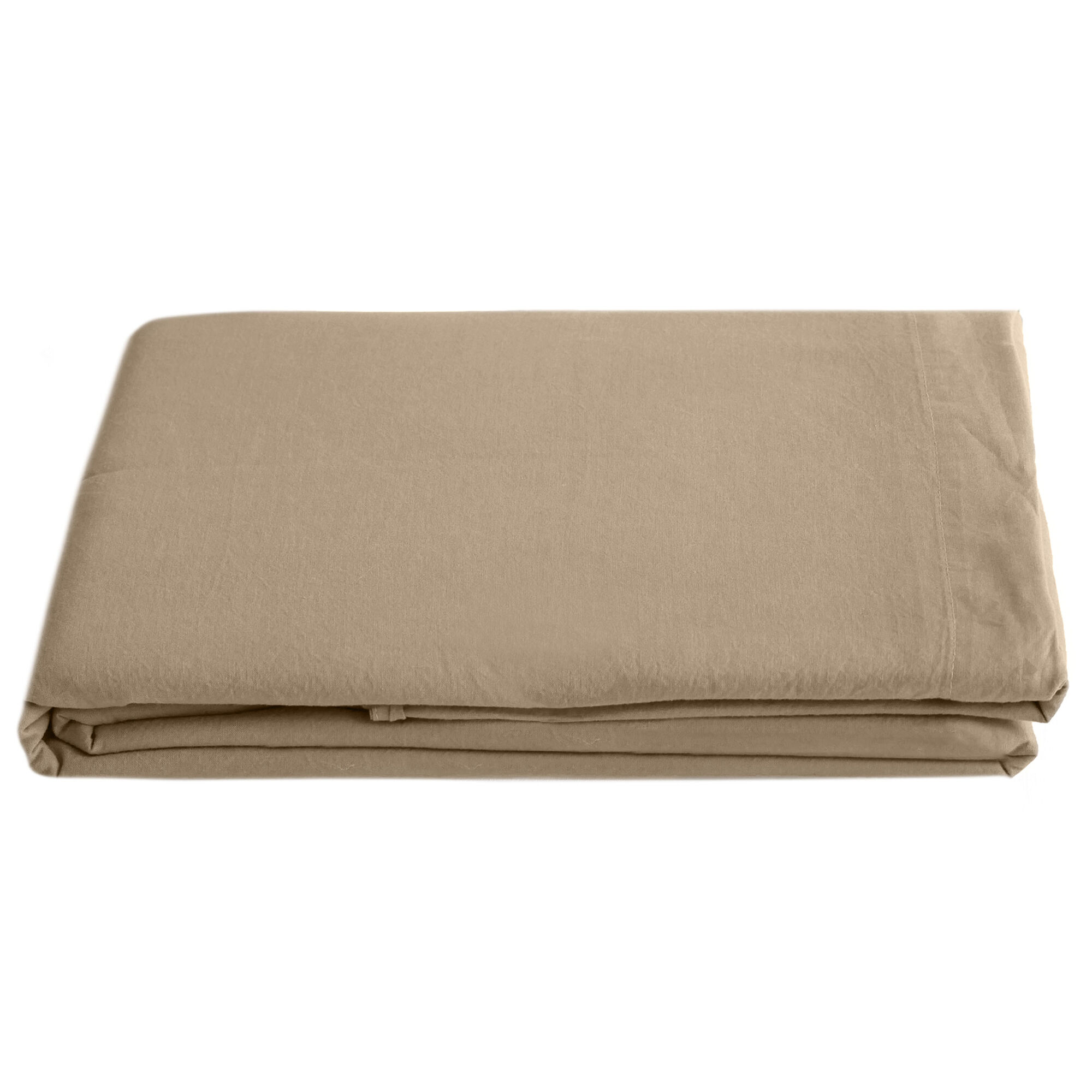 Drap Plat Lin Et Coton 270x300 Cm Collection Opera Marron Camel