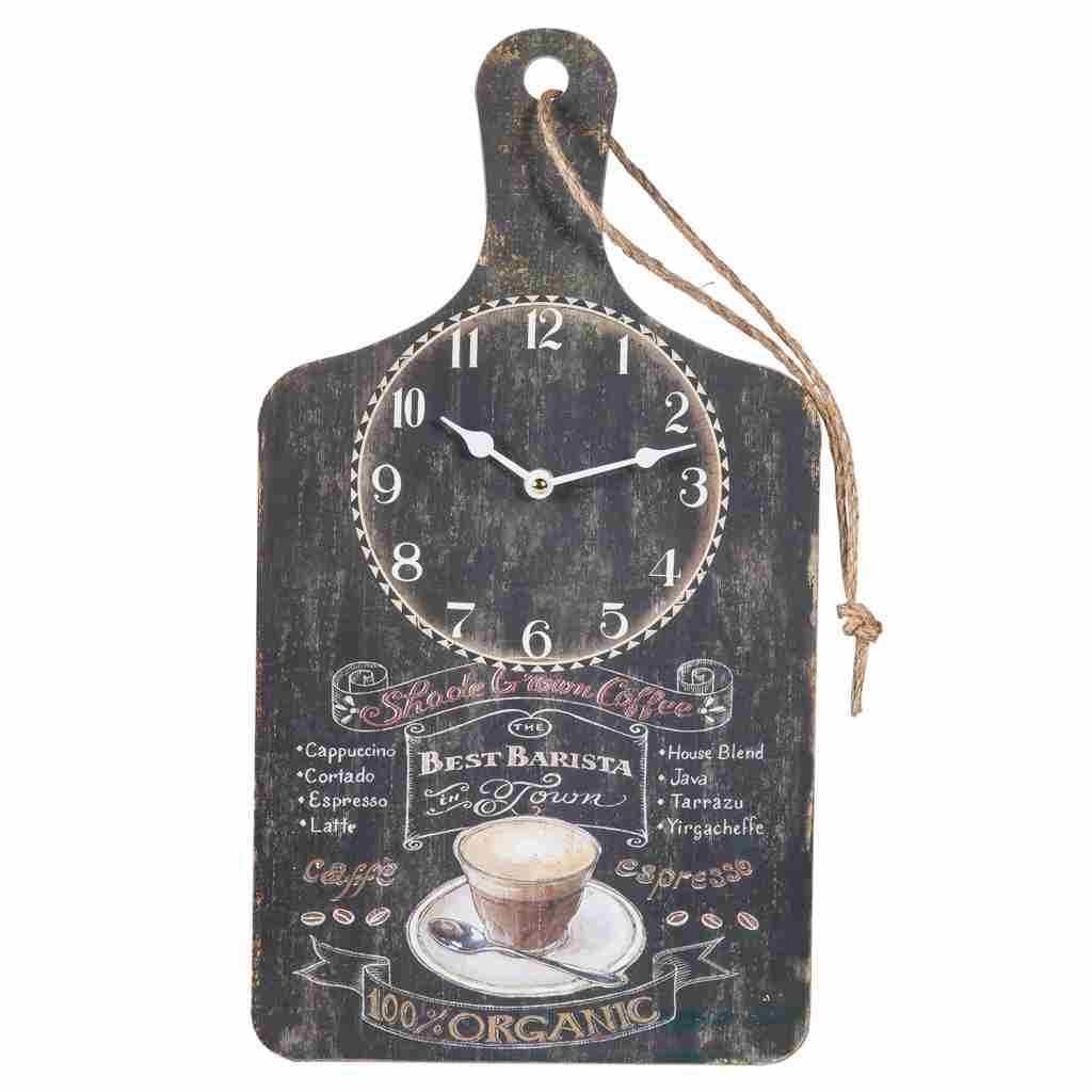 Horloge Murale En Bois Noir 26x48x2h