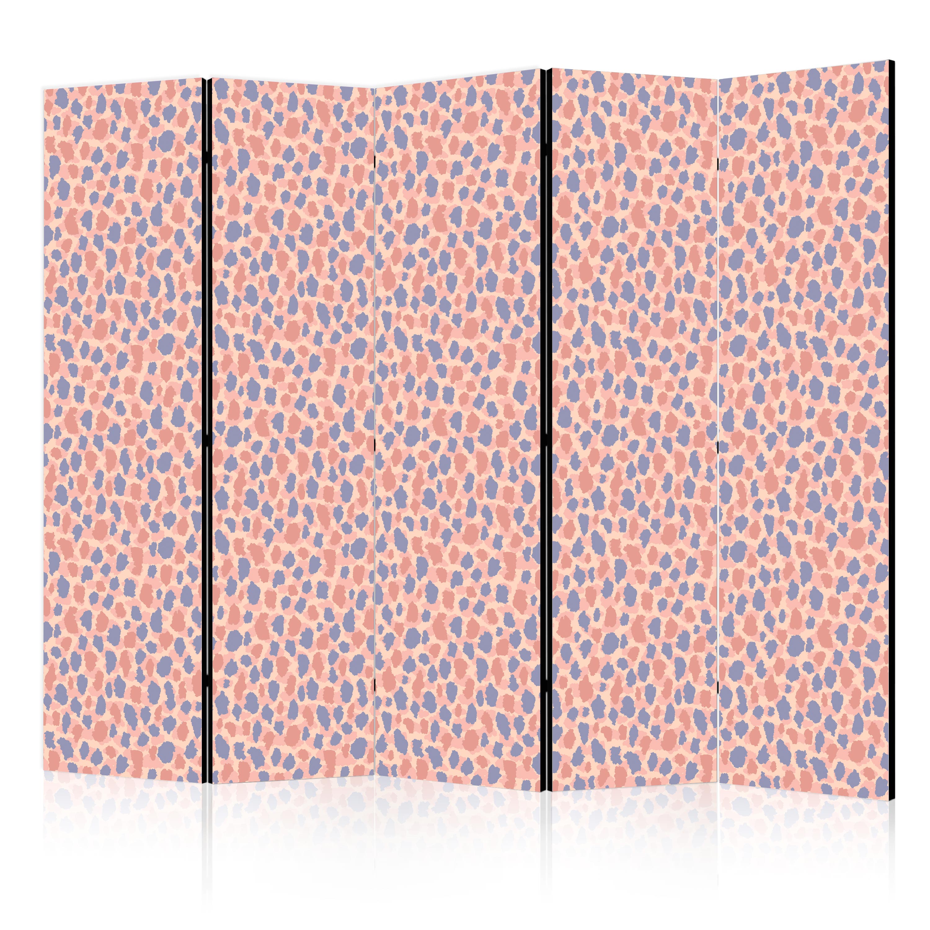 Paravent -motif Animal Coloré À Pois Bleu-rose 225x172