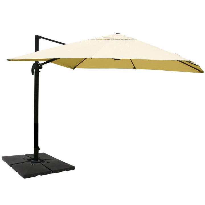 Décoshop26 04_0003312 Parasol De Terrasse Parasol D'aire De Jeux Commerciale Rectangle Crème, Gris