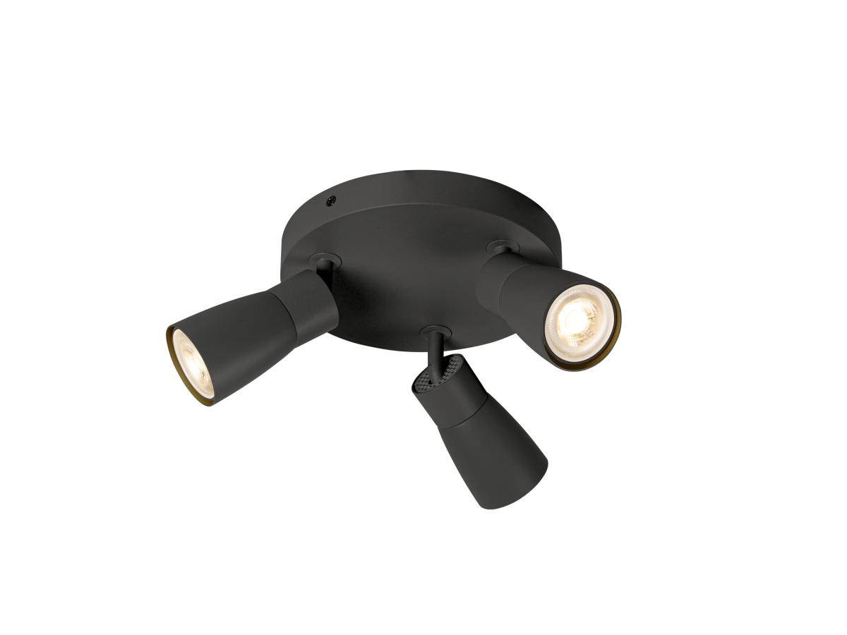 Applique Et Plafonnier Puri 2.0 Dome Rond Triple 6w Gu10 Noir - Slv - 1008340