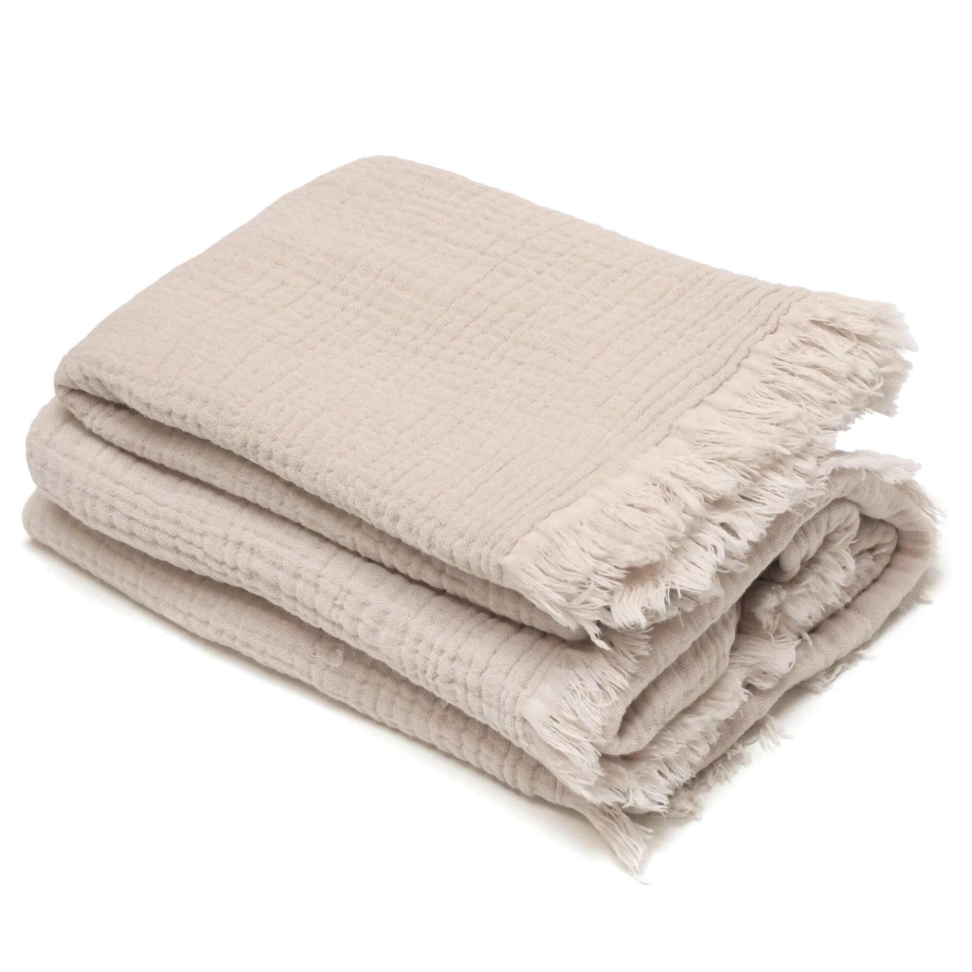 Drap De Douche 70x130 Cm Et Serviette 50x90 Cm Kea Mousseline De Coton Beige Ficelle